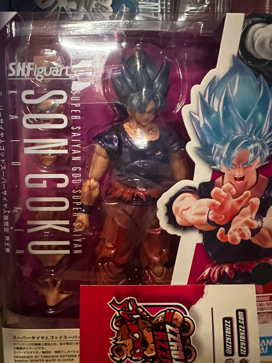 S.H.Figuarts Dragon Ball Super Saiyan God Son Goku Kaio-Ken -V-Jump 30th